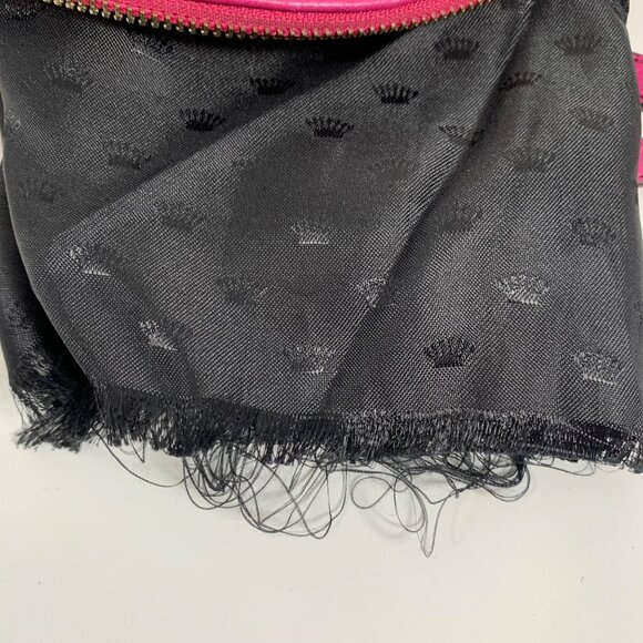 JUICY COUTURE Hot Pink Faux Leather Crossbody Bag Crown Logo Side Drawstrings - Picture 10 of 10